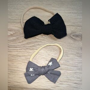 Set of Two Baby Bow Headbands